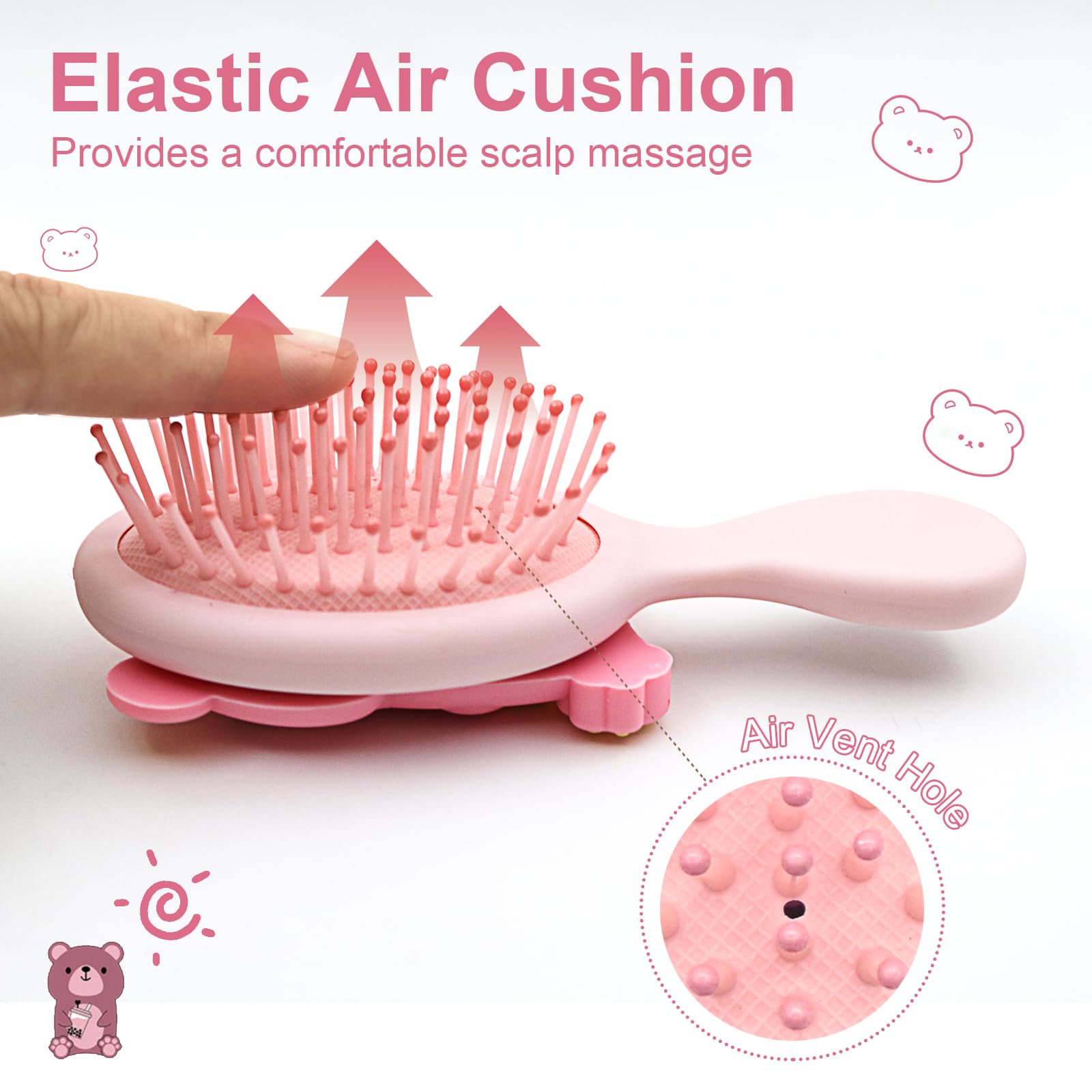 Dinatis mini toddler brush compact travel size fits bags for on-the-go grooming