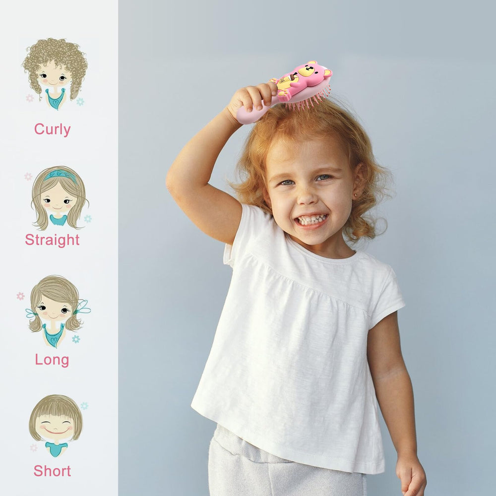 Dinatis mini brush for short or long hair promotes calm brushing sessions