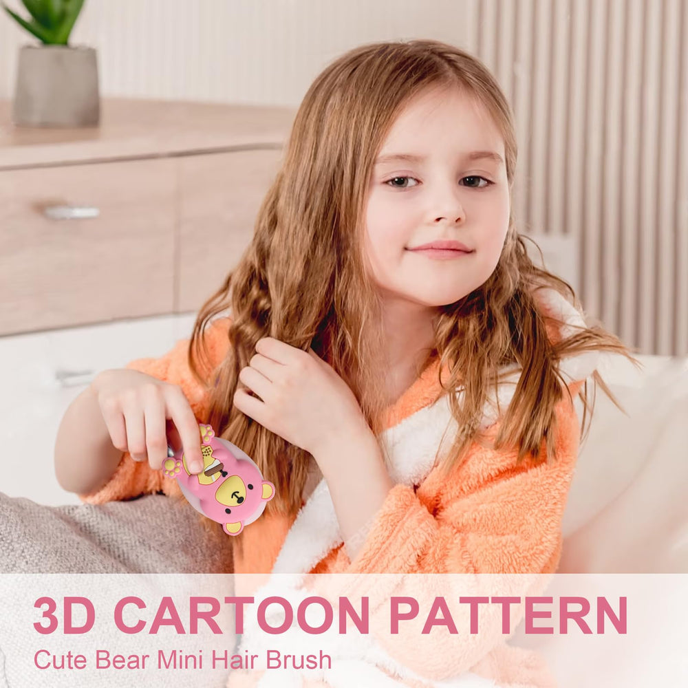 Dinatis pink detangler for kids offers soothing gentle brushing during morning routine