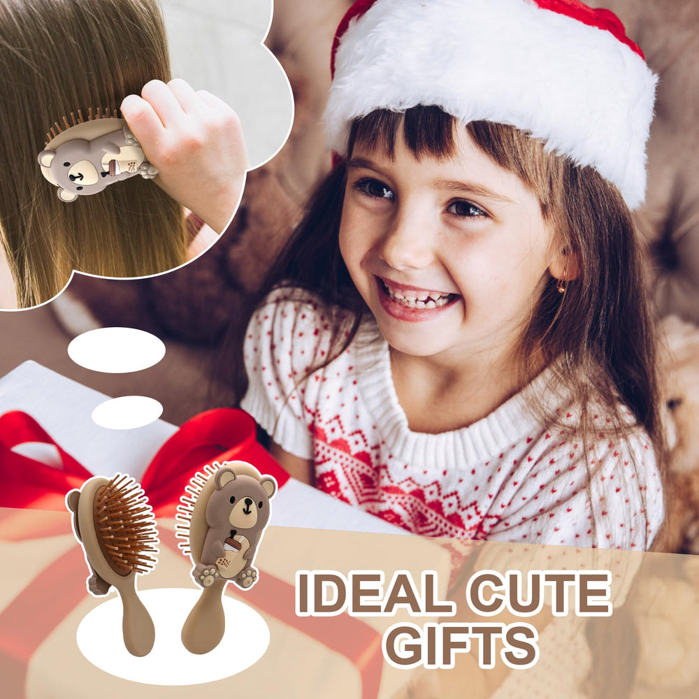 DINATIS mini travel hairbrush with soft bristles for painless detangling
