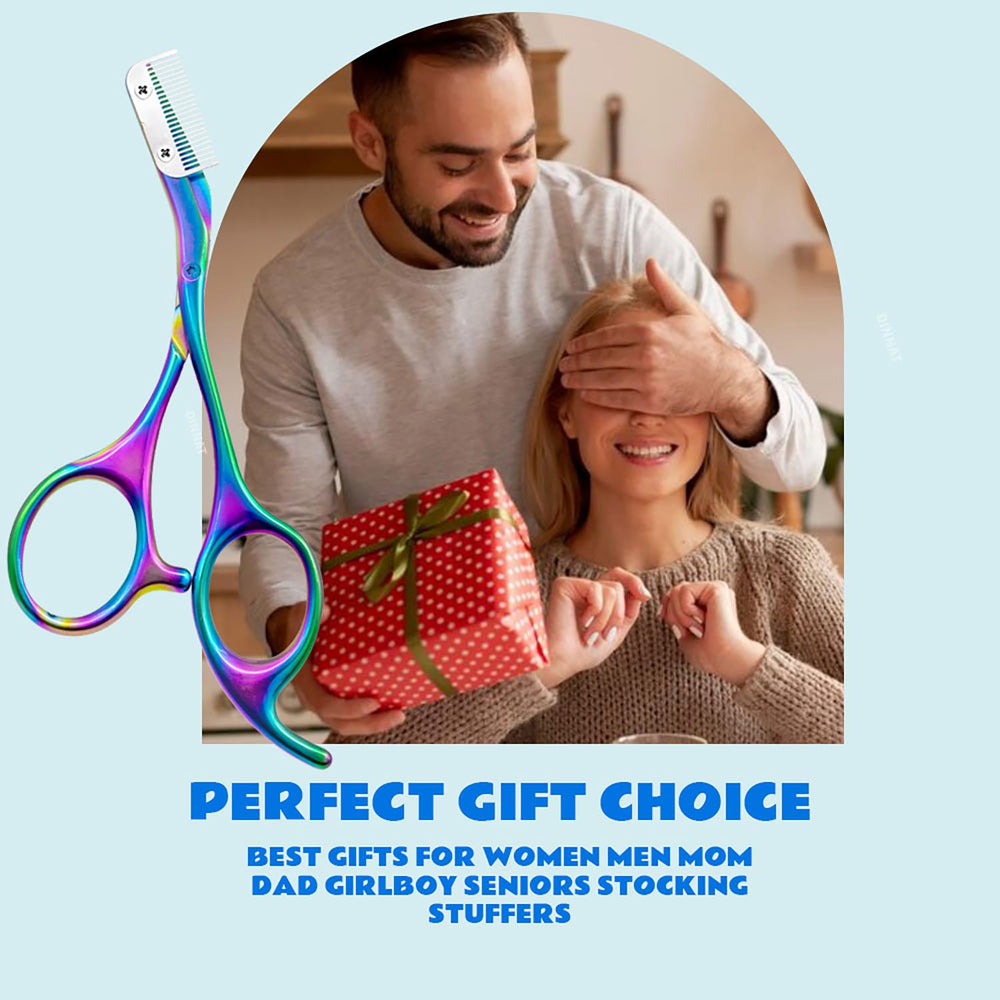 DINNAT Eyebrow Scissors rainbow professional-use-ready for salon-quality results