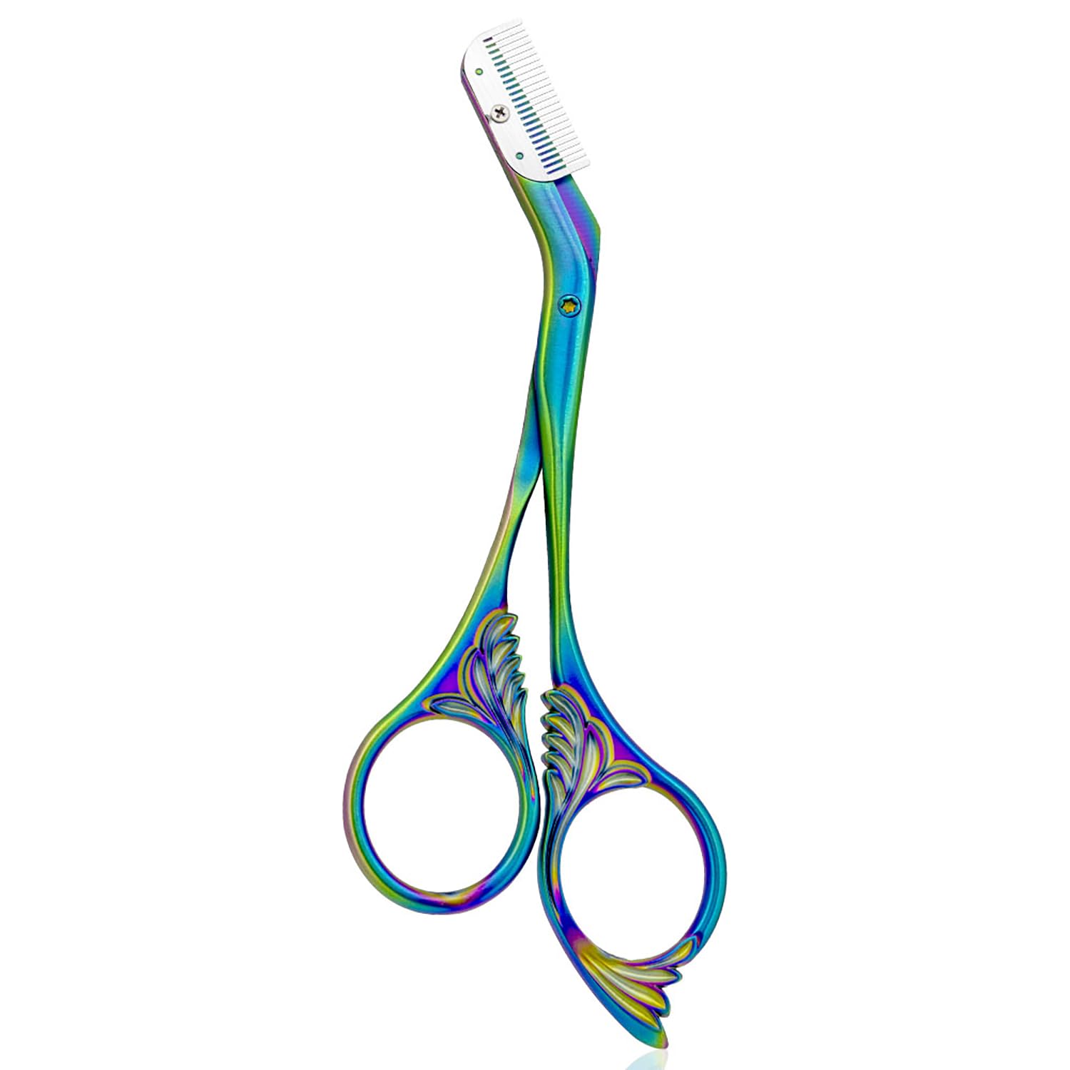 DINNAT Eyebrow Trimmer Scissor with Comb titanium ideal gift for beauty enthusiasts.