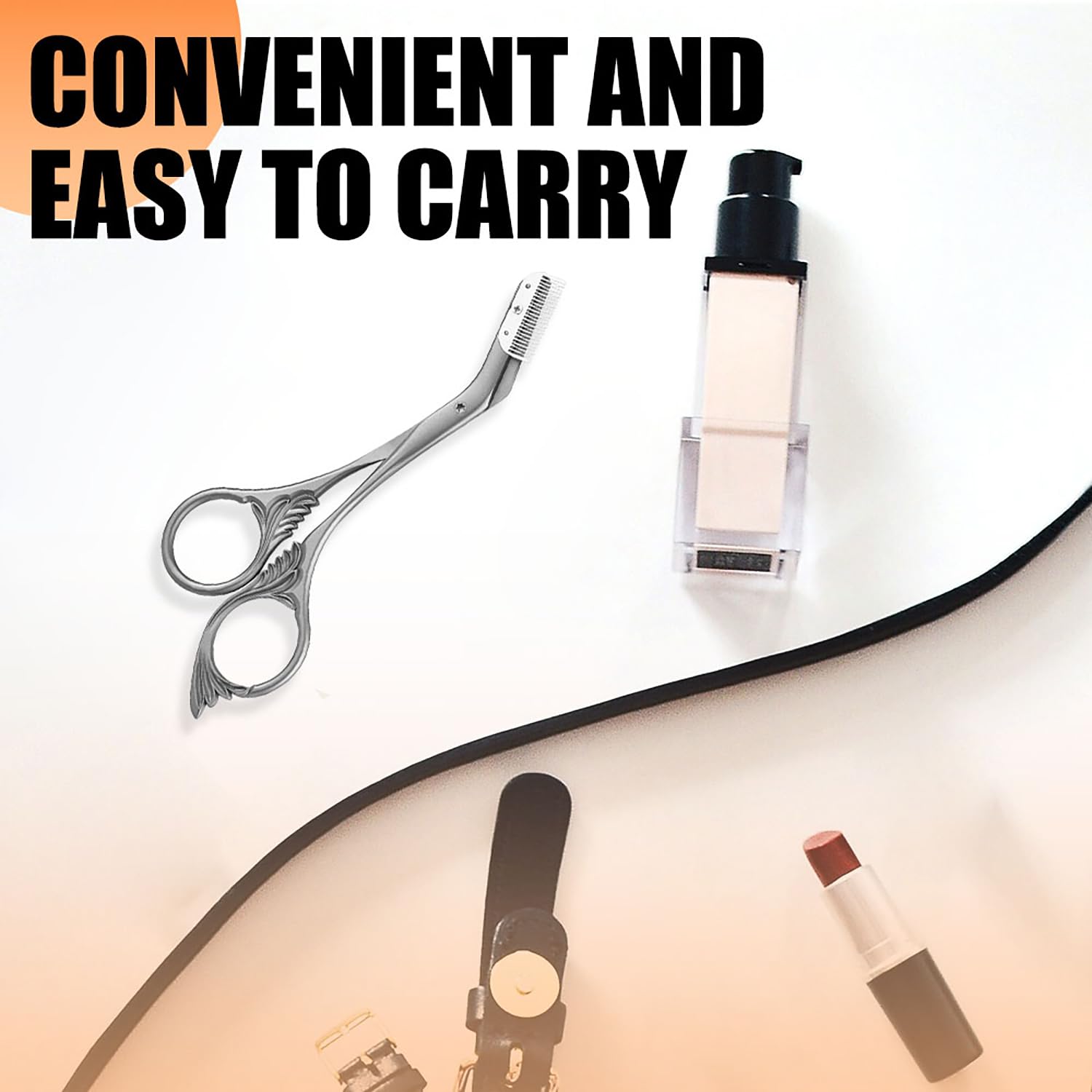 DINNAT Eyebrow Trimmer Scissor with Comb product shot highlights versatile grooming uses