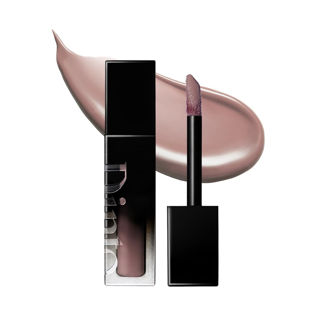 DINTO Blur-Glowy MINI Lip Tint 259 Deus swatch reveals rich color and glassy shine