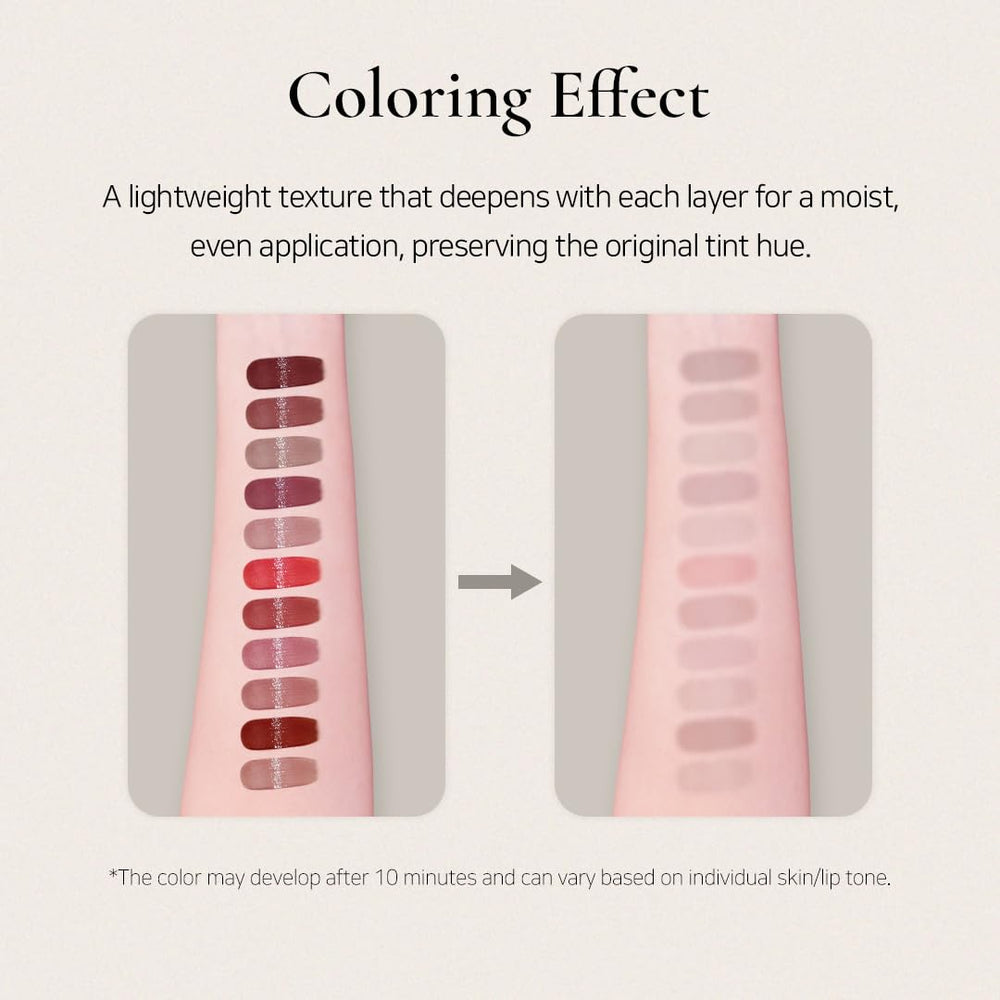 DINTO Blur-Glowy MINI Lip Tint vegan cruelty-free badge highlighted on packaging