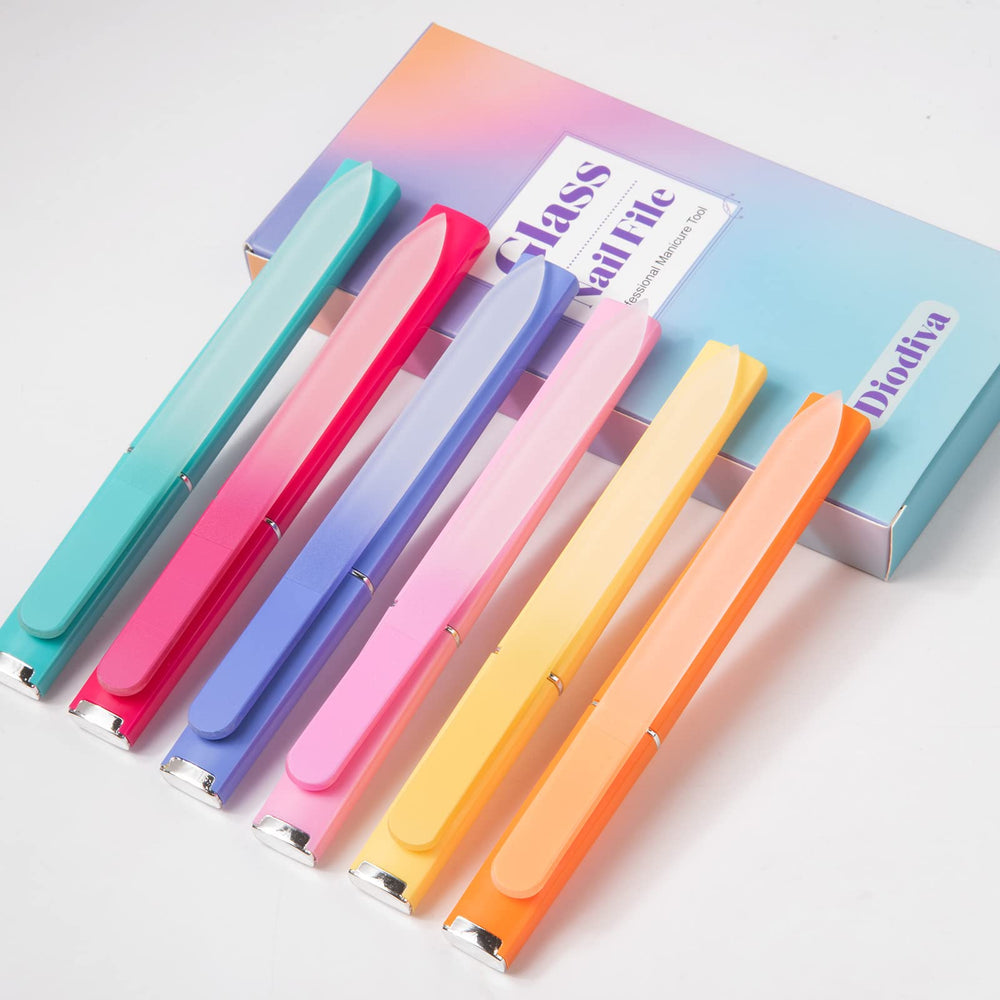 Diodiva crystal nail file blue case delivers precise filing with glass durability.