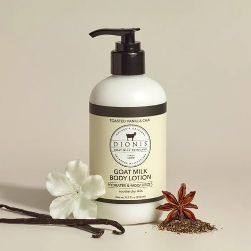 Dionis Goat Milk Body Lotion cream texture swatch demonstrates smooth, non-greasy absorption