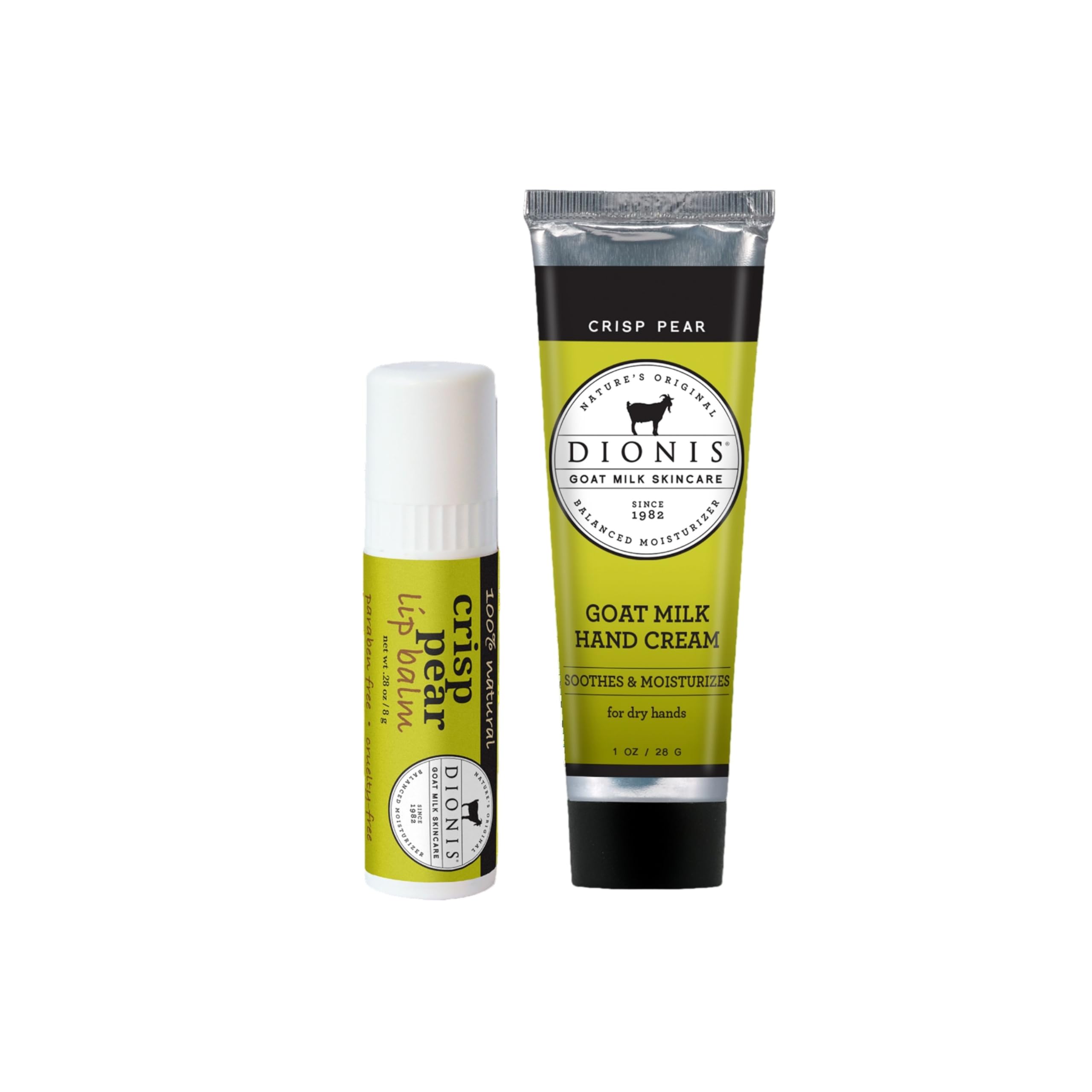 Dionis goat milk hand cream in Crisp Pear scent showing smooth application