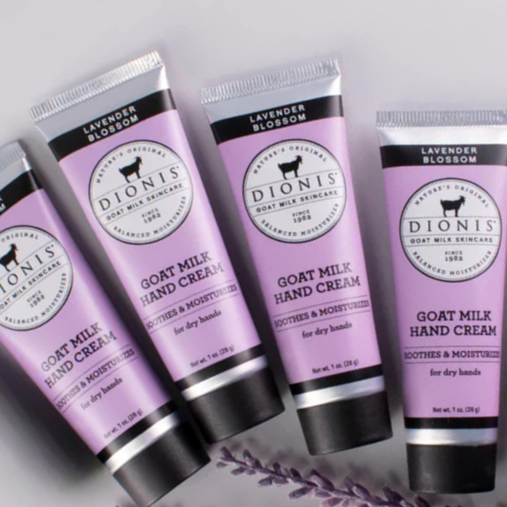 Dionis Goat Milk Skincare made in the USA with responsibly sourced dairy goats.