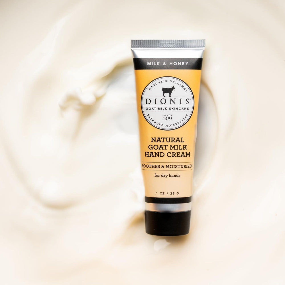 Dionis goat milk hydration close-up bottle highlighting gentle formula