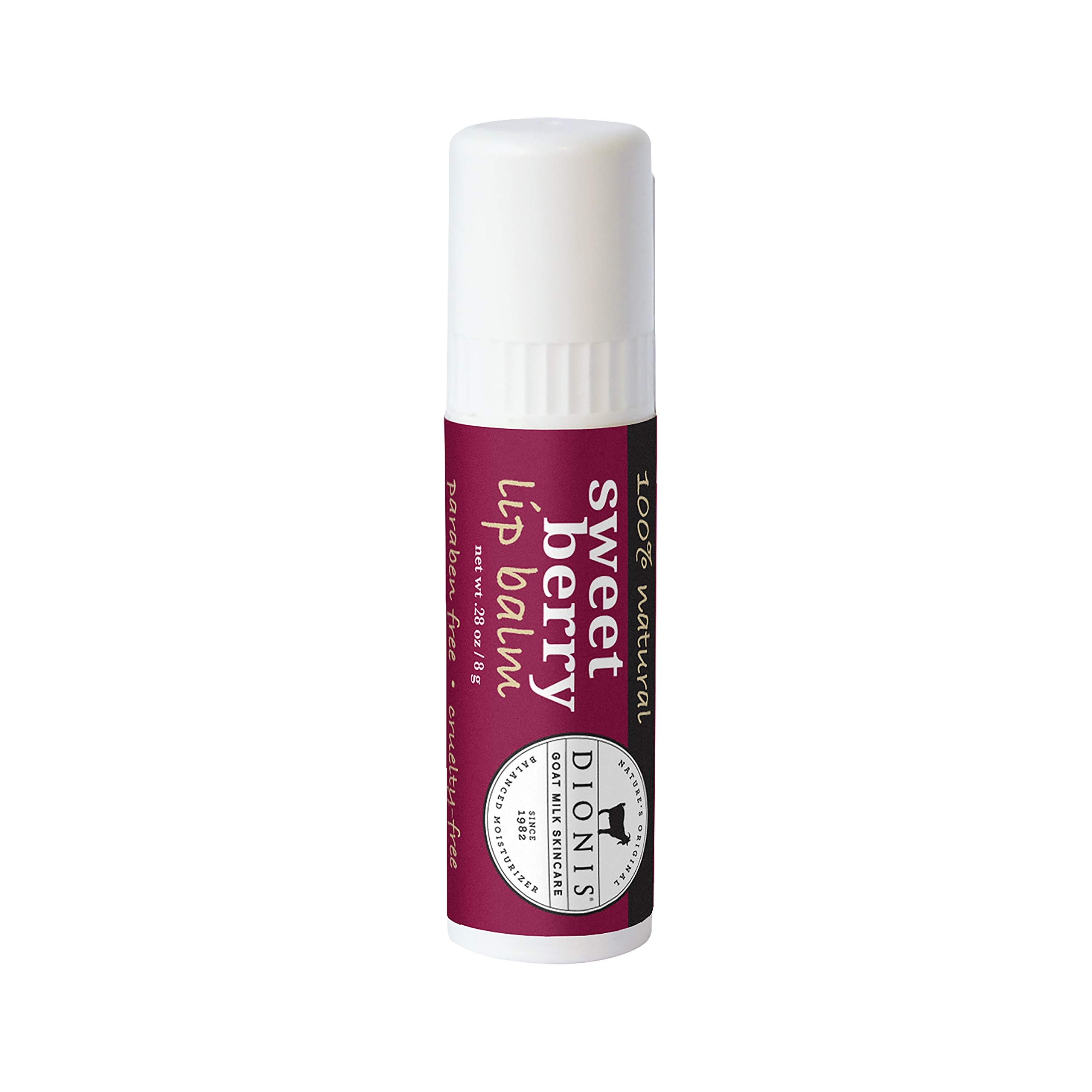 Dionis Goat Milk Lip Balm Sweet Berry application demonstrates smooth glide.