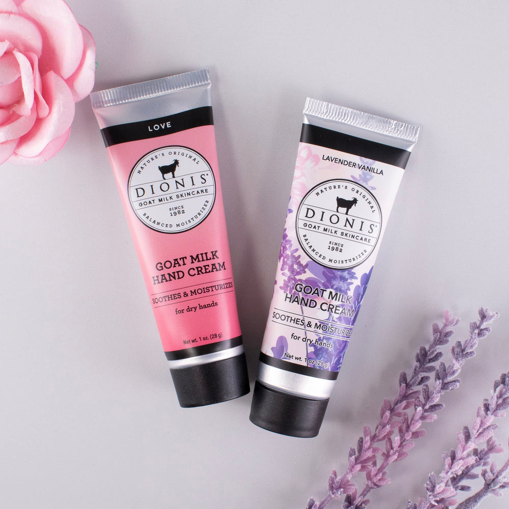 Dionis goat milk skincare label highlights paraben-free formula.