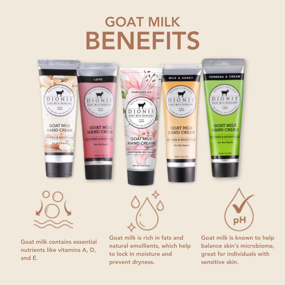 Dionis travel-size hand creams on the go moisture and quick relief