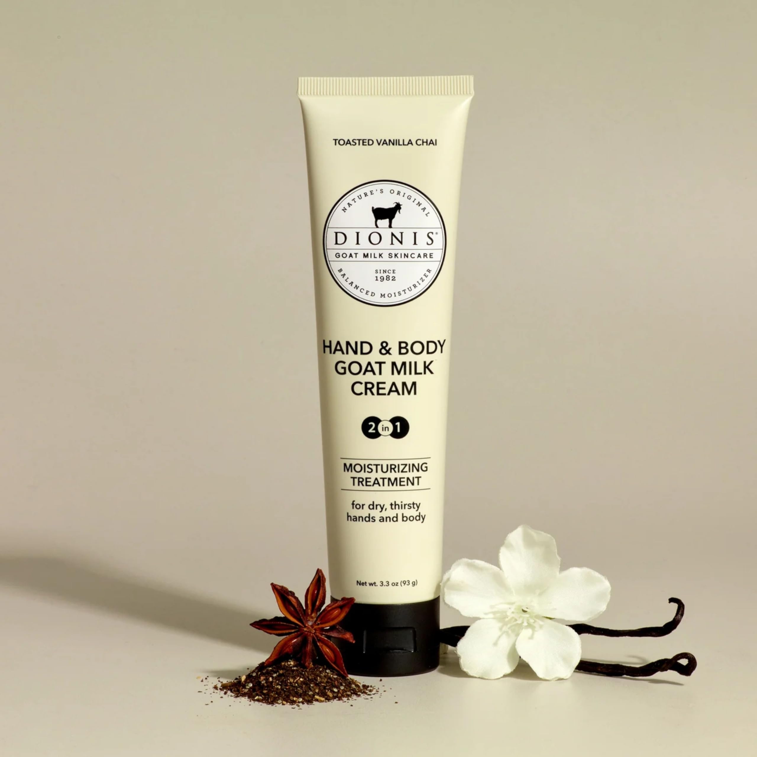 Dionis USA-made, cruelty-free packaging signaling gentle hydration.
