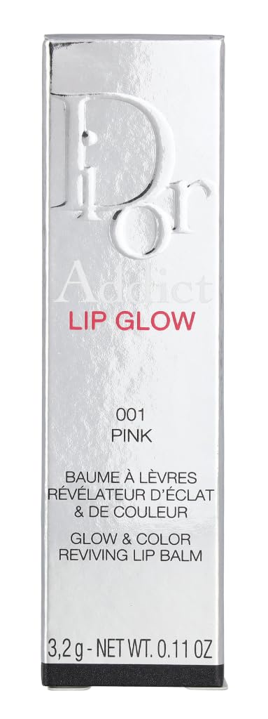 Dior Addict Lip Glow 001 Pink close-up swatch shows creamy texture