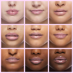 Dior Addict Lip Glow Oil on lips shows berry gloss and smooth texture