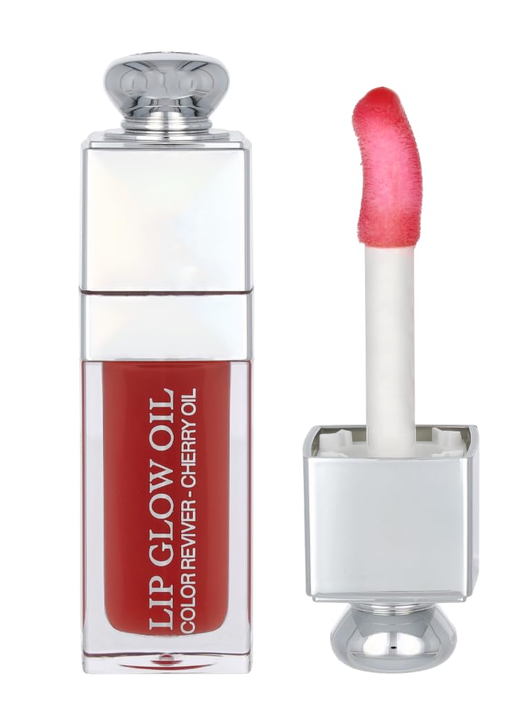Dior Addict Lip Glow Oil Rosewood applicator shows mirror shine with comfortable lip care.