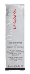 Dior Addict Lip Glow Oil Rosewood swatches demonstrate protective film against drying and stress.