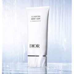 Dior La Mousse Off/On bottle-pour demonstrates gentle purification.