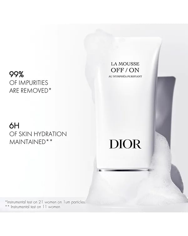 Dior La Mousse Off/On foamy lather delivers refreshing cleanse.