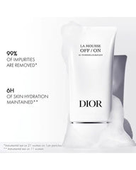 Dior La Mousse Off/On foamy lather delivers refreshing cleanse.