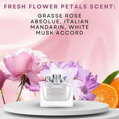 Dior Miss Dior Blooming Bouquet base-notes texture with white musk for a soft finish.