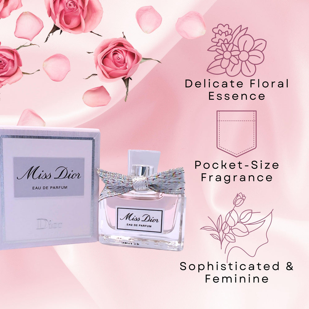 Dior Miss Dior Blooming Bouquet travel-size pack shot ideal for purse travel.