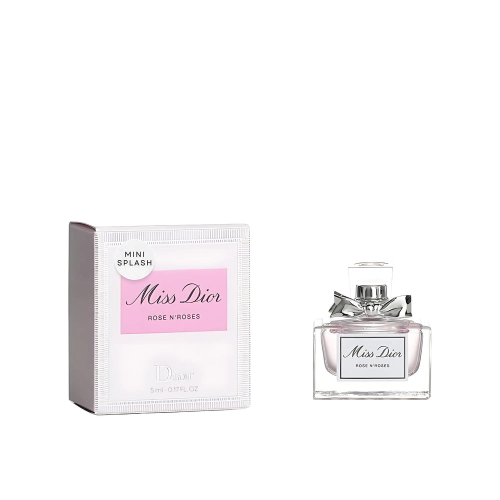 Dior Miss Dior Rose N' Roses EDT bottle with metallic ribbon for elegant gifting.