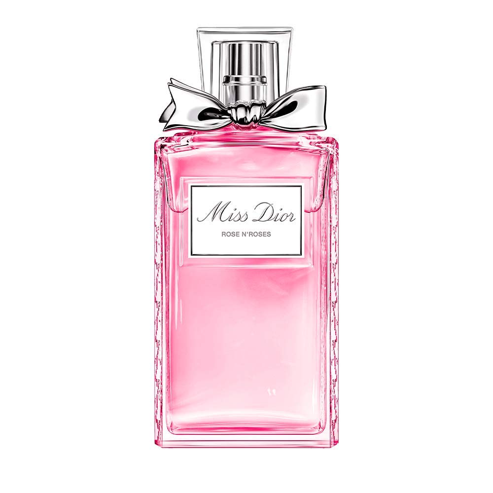 Dior Miss Dior Rose N'Roses bottle showcases sparkling fragrance for daily wear.