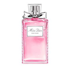 Dior Miss Dior Rose N'Roses bottle showcases sparkling fragrance for daily wear.