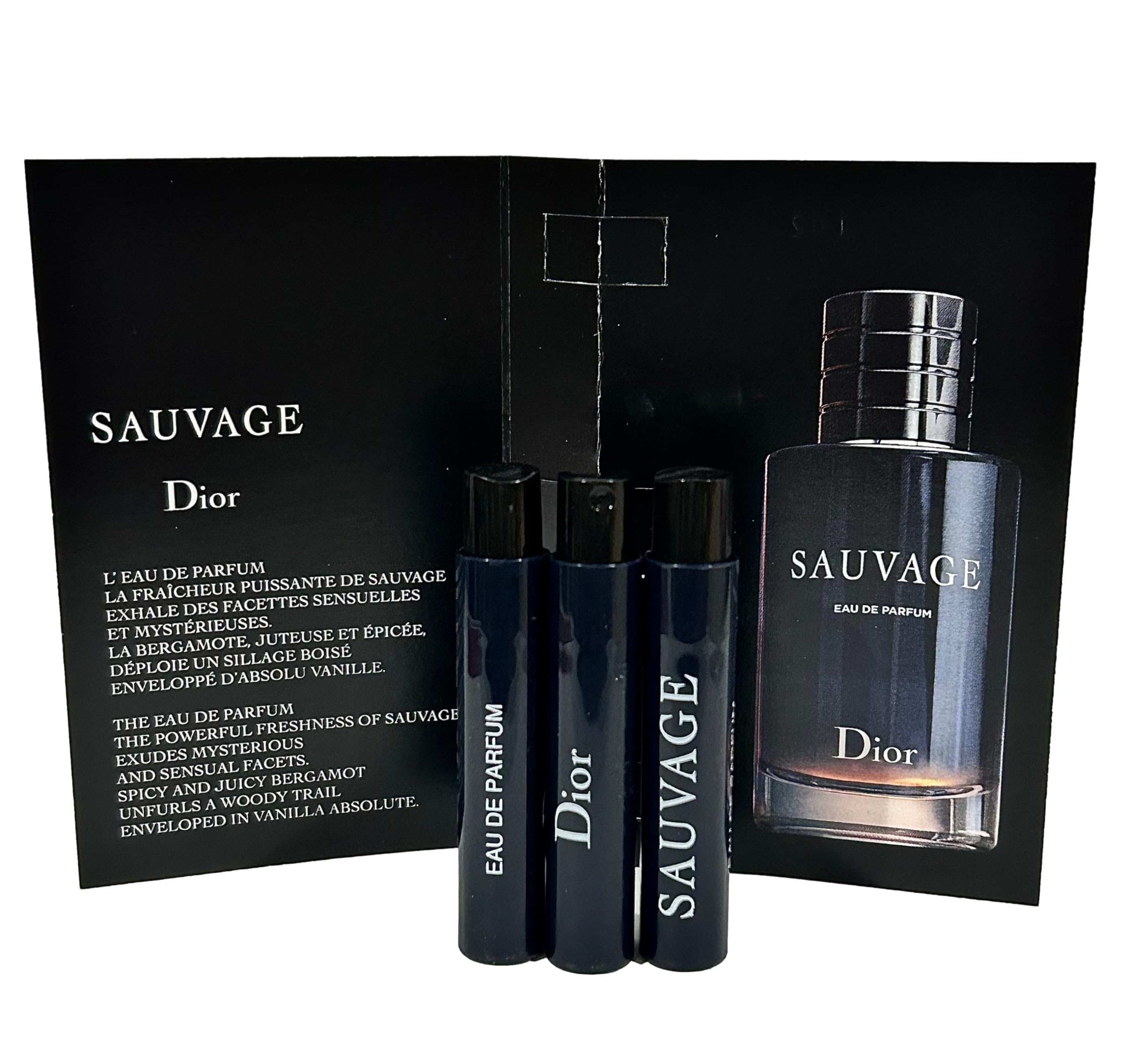 Dior Sauvage sample vial in hand demonstrates discreet testing and momentary refresh.