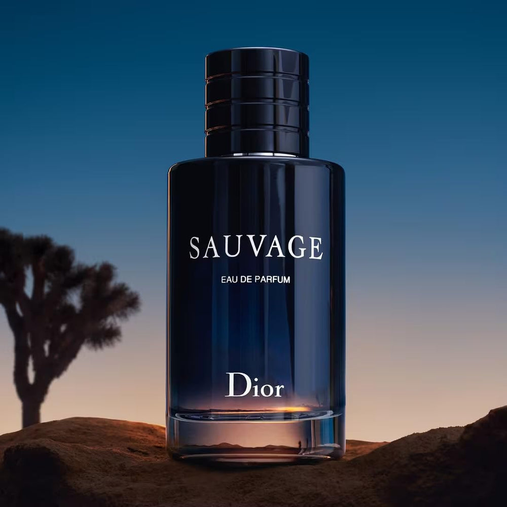 Dior Sauvage Parfum packaging box, luxe unboxing experience.