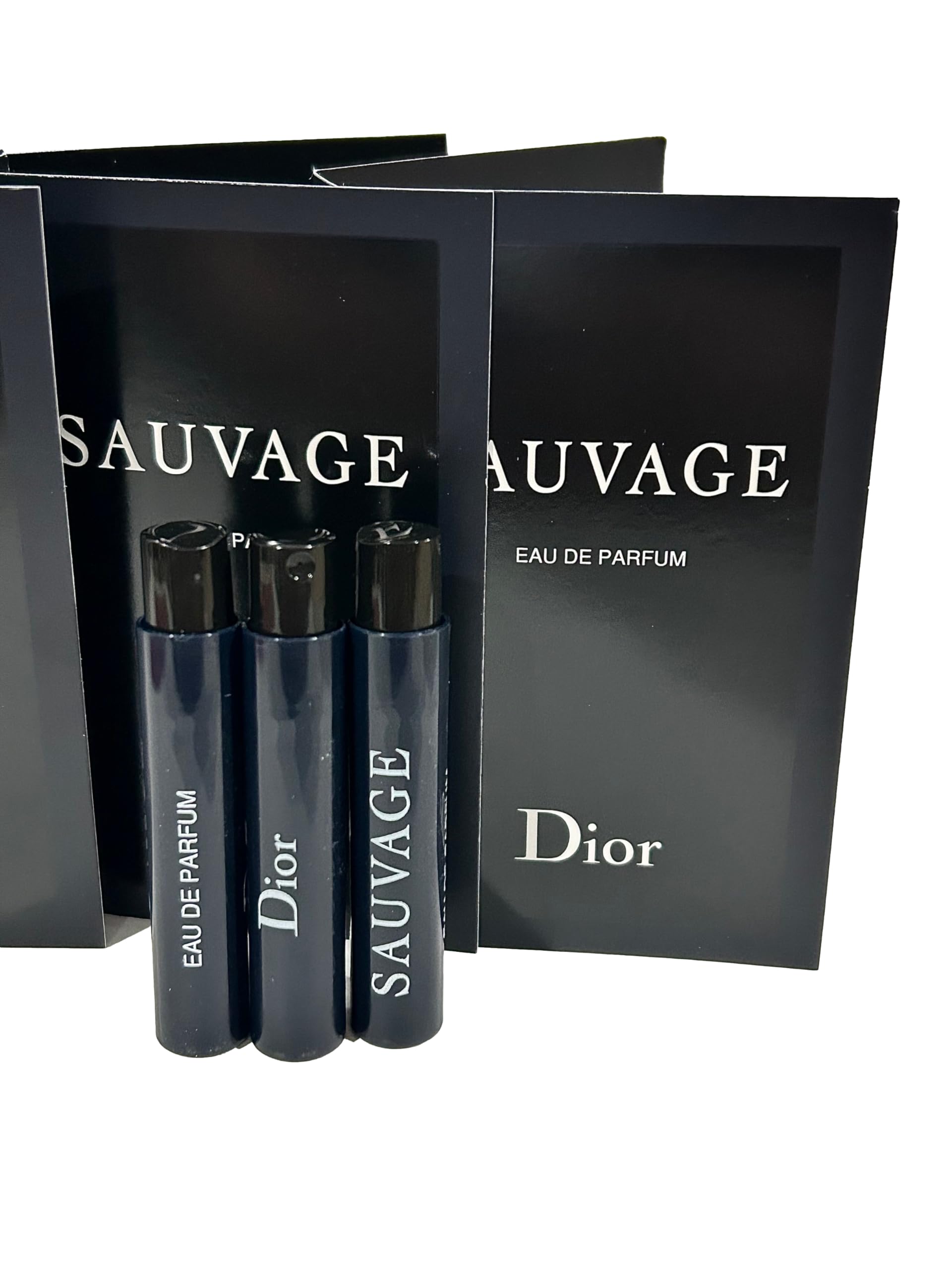 Dior Sauvage travel-size set packaging emphasizes on-the-go scent exploration.
