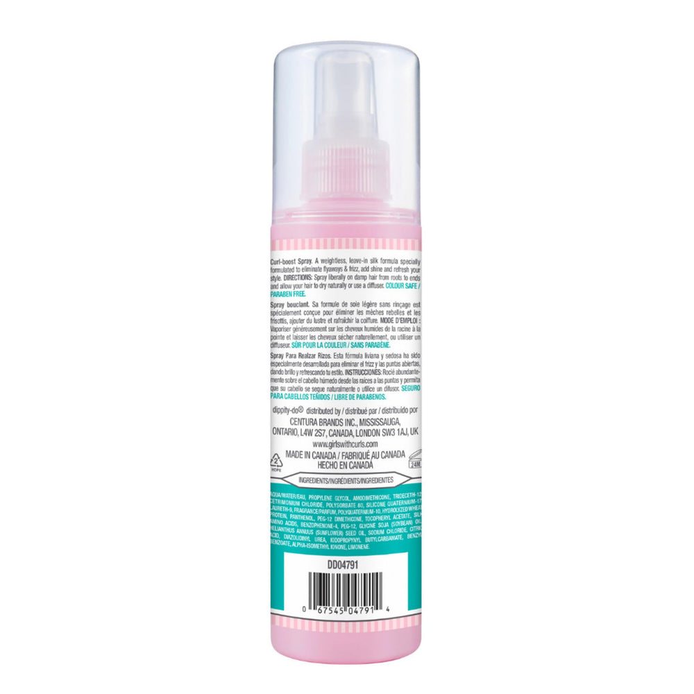 Dippity Do Curl Boost Spray packaging shows 6.7 oz size details.
