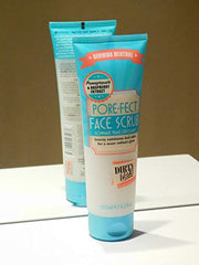 Dirty Works Pore-Fect Face Scrub massaged onto damp skin for gentle exfoliation.