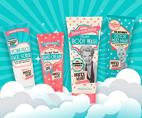 Dirty Works Pore-Fect Face Scrub 125ml packaging signals travel-friendly skincare.
