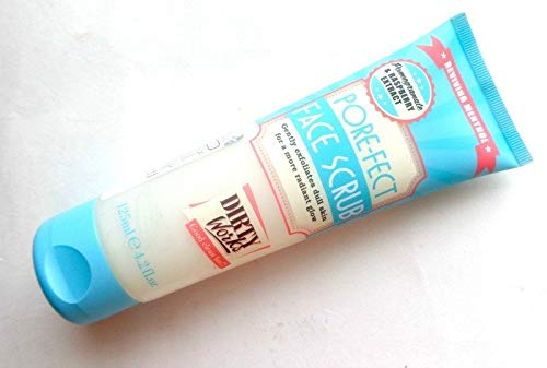 Dirty Works Pore-Fect Face Scrub rinse-off leaves clean, refreshed skin.
