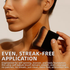 Diryi professional kabuki brush angled-flat-top enables smooth, wide-area coverage.
