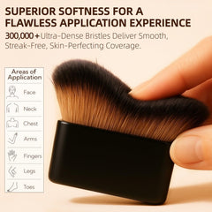 Diryi professional kabuki brush curved-head hugs contours for precise blending.