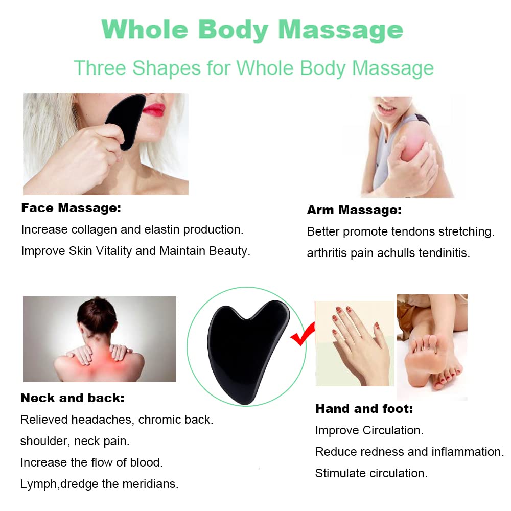 Ditind Gua Sha dual-material set offers jade and obsidian options for varied textures.