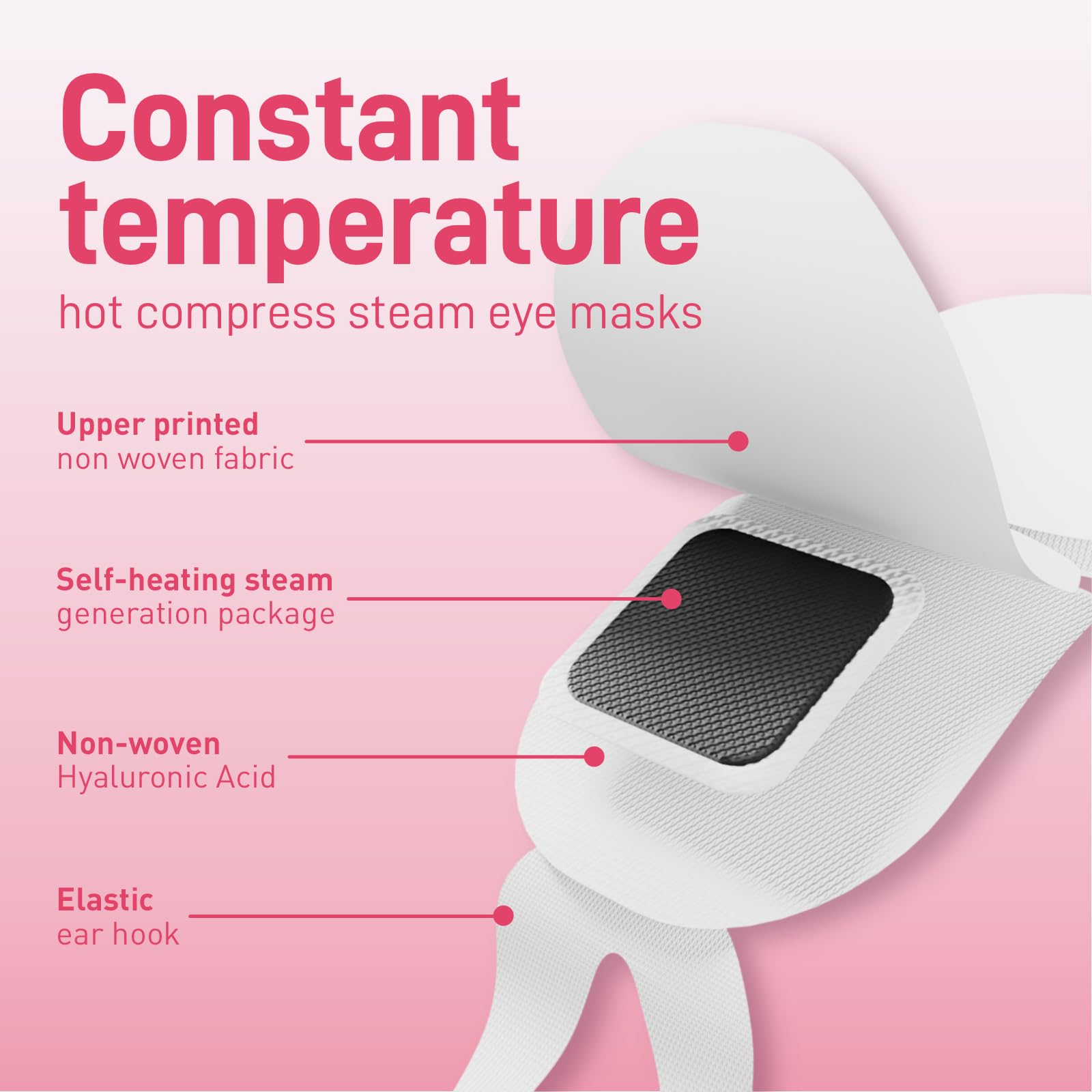 Ditoi mascarilla ocular rosa, ideal para relajarse tras pantallas.