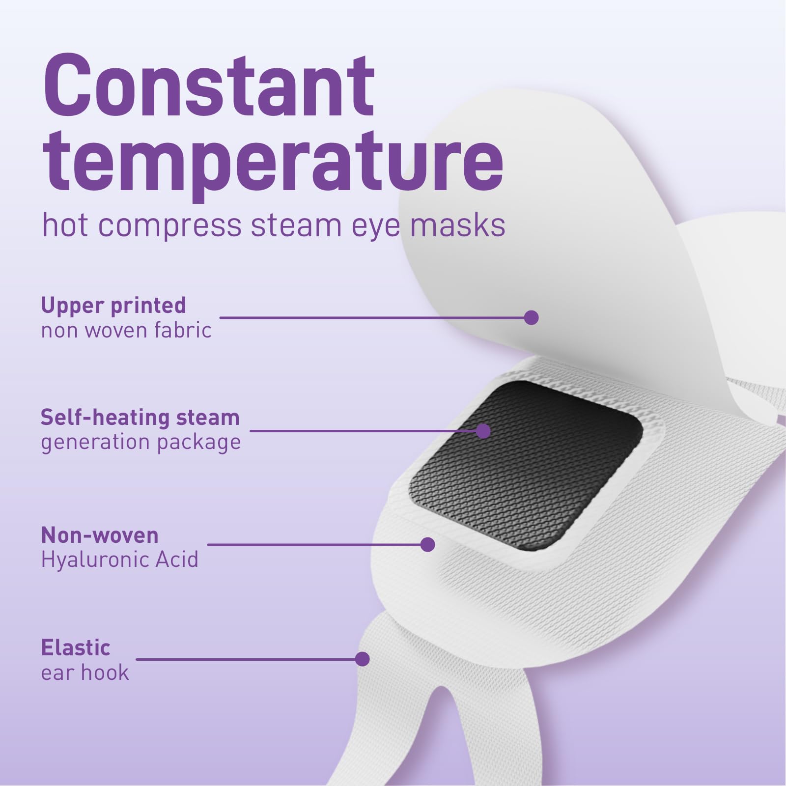 Ditoi steam eye mask elastic-ear-hooks secure comfortable wear