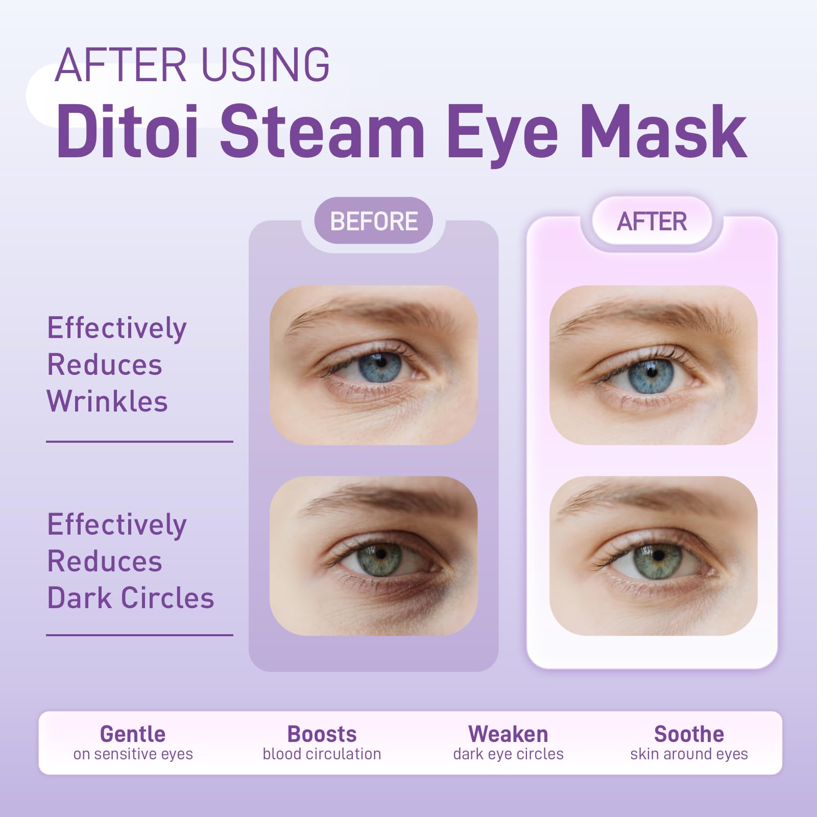 Ditoi steam eye mask self-heating-technology activates warmth without microwave or power
