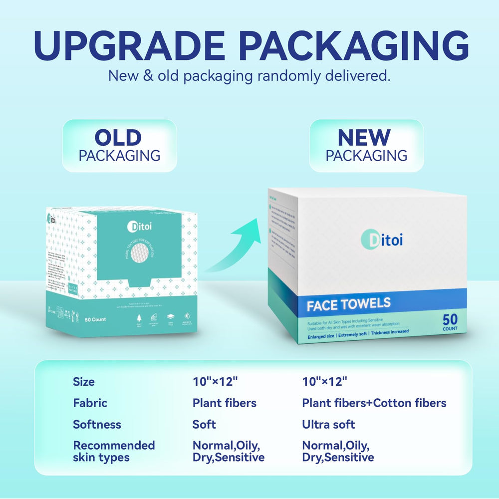 Ditoi disposable face towels XL size demonstrates large towelettes for efficient cleansing.