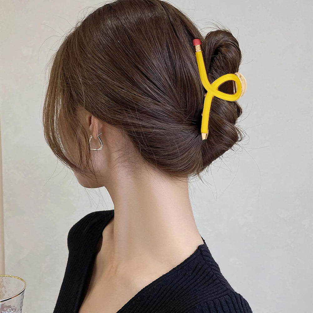 DIUEWOW pencil claw hair clip blue adds playful accent while staying secure