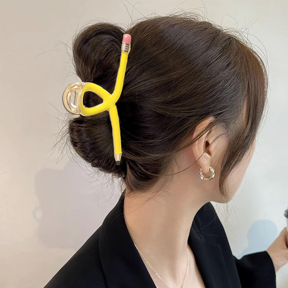DIUEWOW pencil claw hair clip closeup metal showcases durable grip