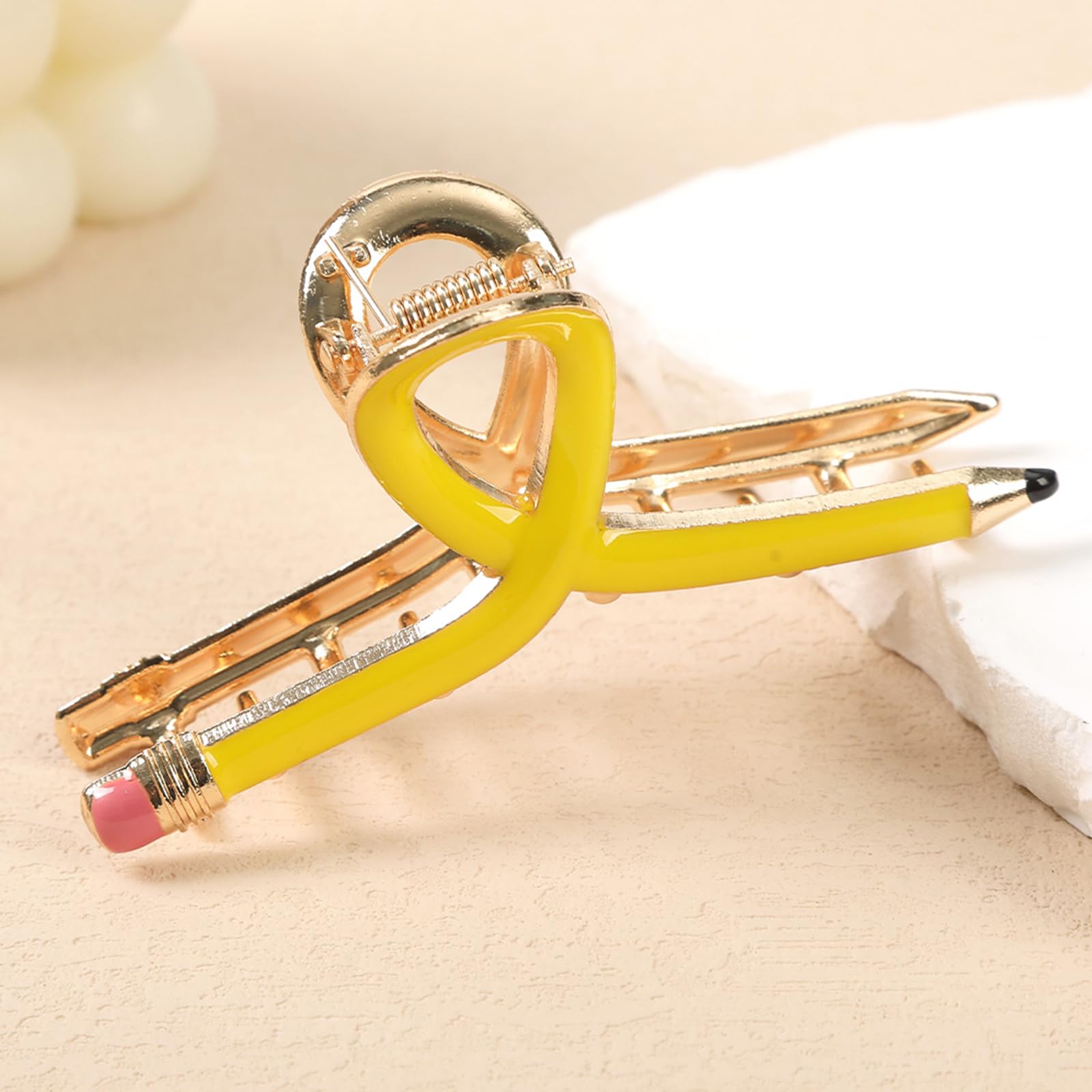 DIUEWOW pencil claw hair clip pink secures styles during class