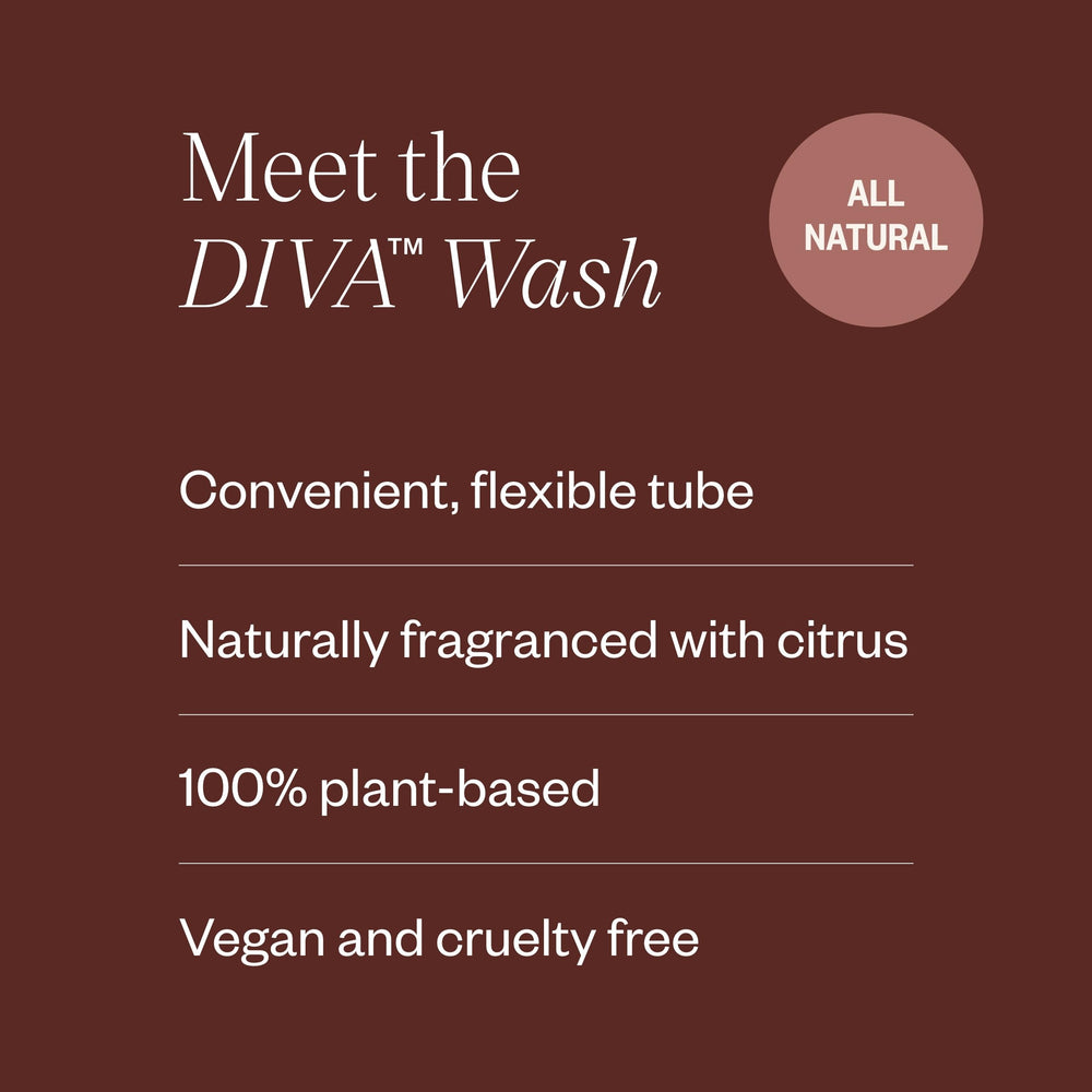 DIVA Wash one-drop close-up demonstrates minimal usage for cleaning a DivaCup.