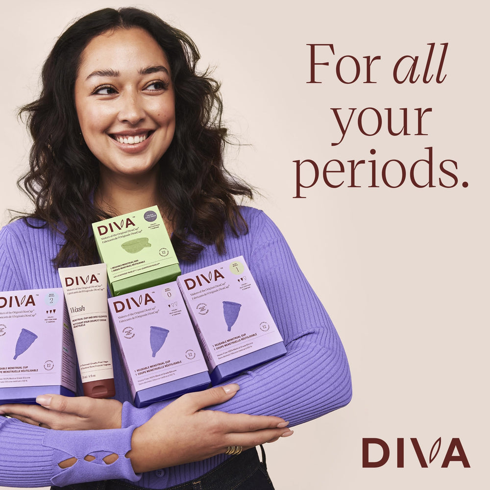 DIVA Wash compact packaging fits neatly on a bathroom shelf.