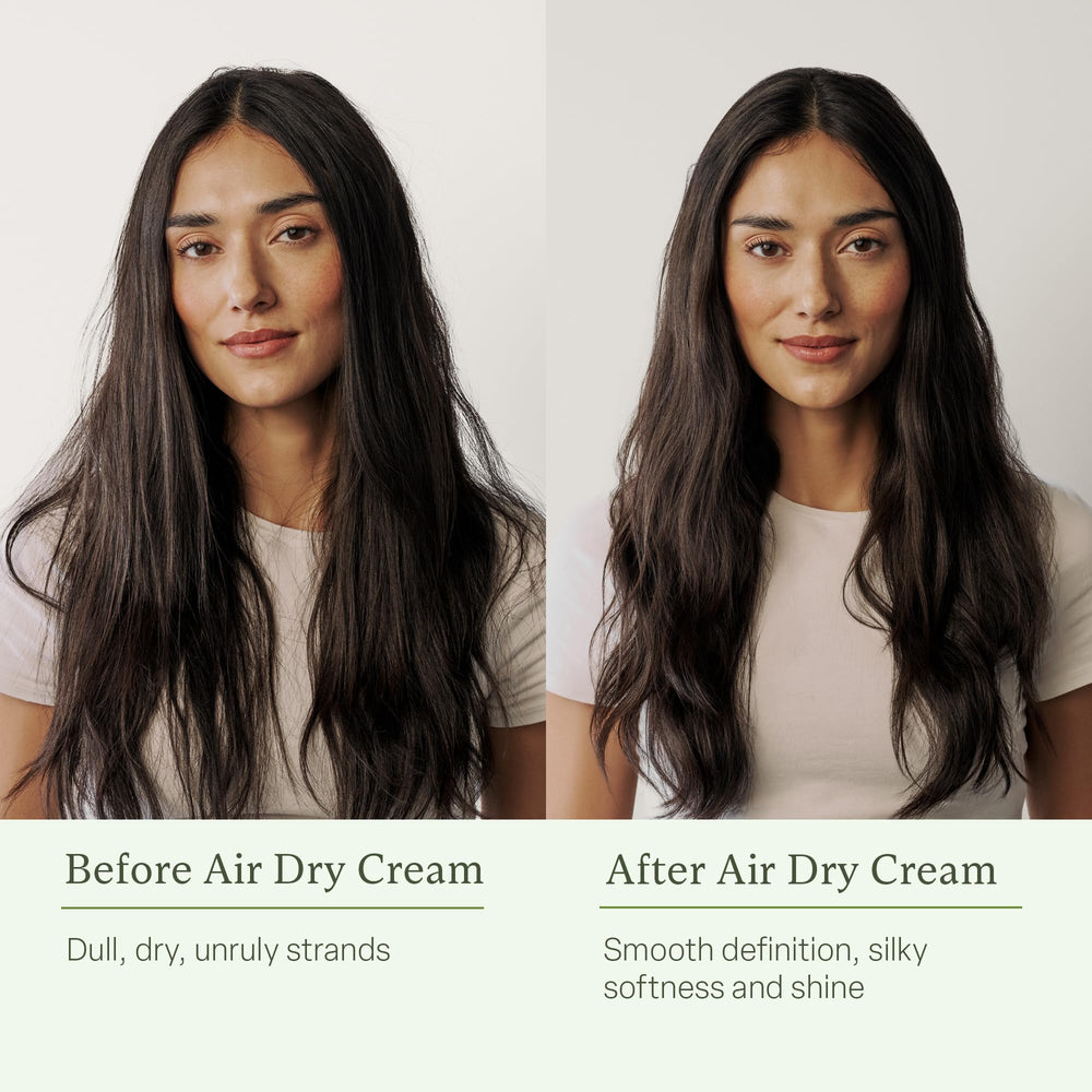 Divi Air Dry Styling Cream being applied to hair for defined, smooth texture.